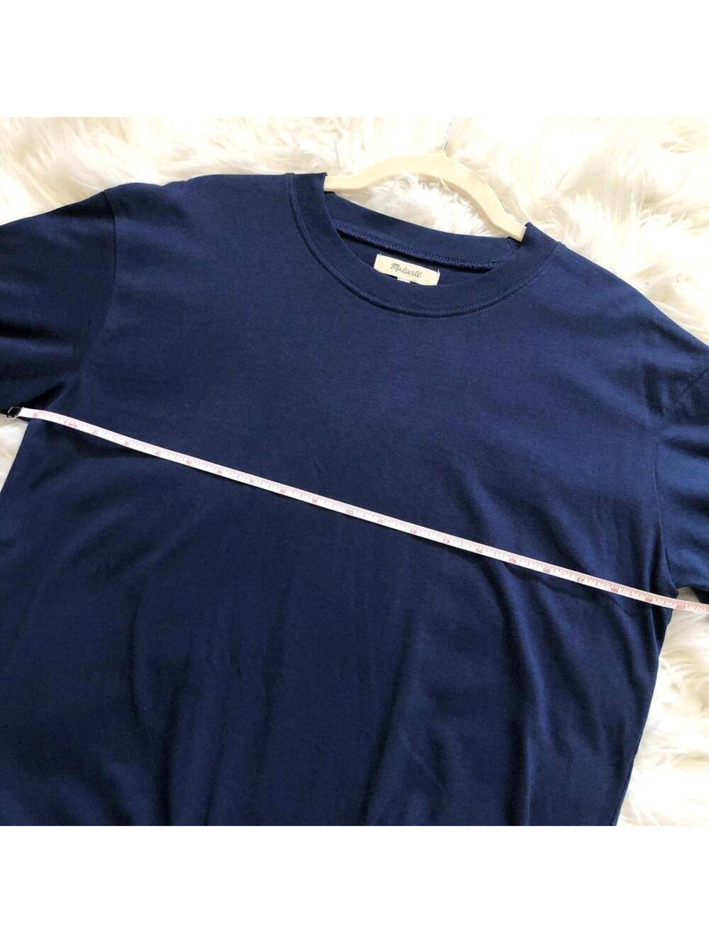 Madewell Tee T-Shirt Dress Crewneck Cotton Navy Blue M2242 Women's Size Medium - Picture 5 of 5